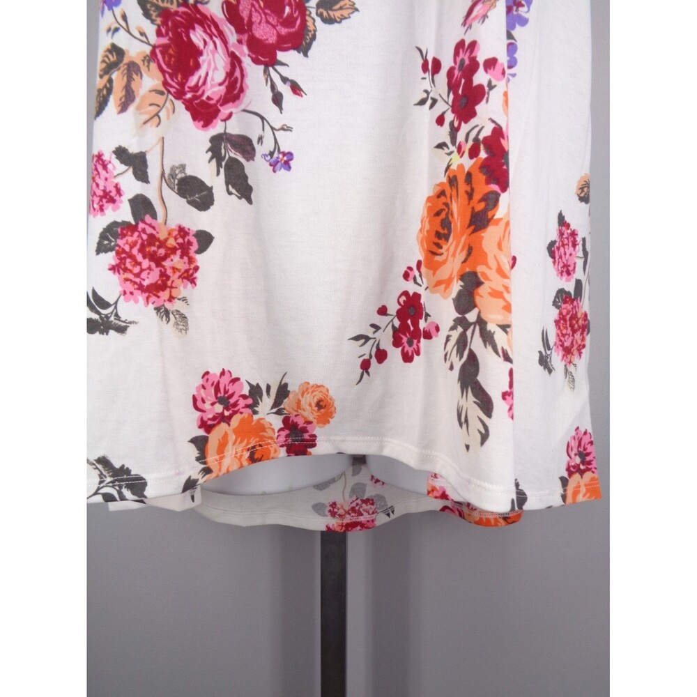 LuLaRoe Kristina Floral Tank Top Large Flared Oversize Flowy High Low New - Picture 8 of 10